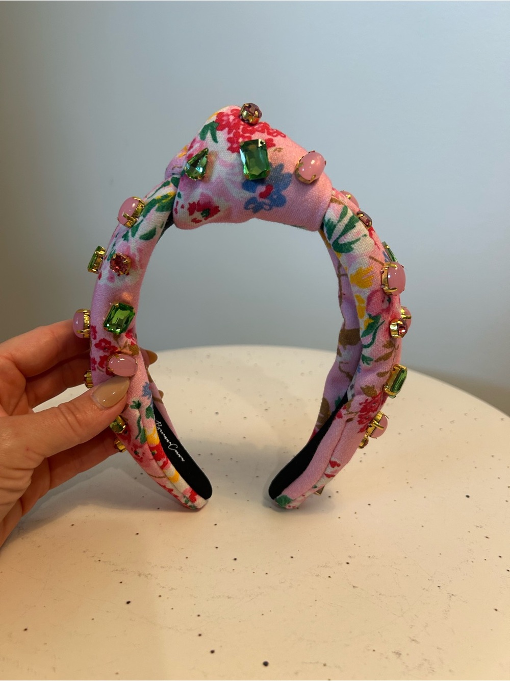 Brianna Cannon Kentucky Oaks Laura Ashley Ashfield Pink Floral Crystal Headband - Picture 3 of 8
